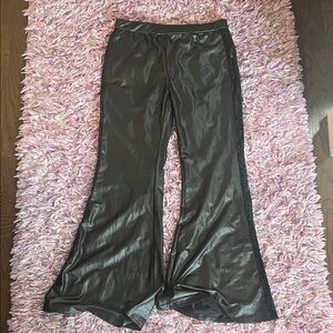 Stylish Black  Flared Bottoms shiny